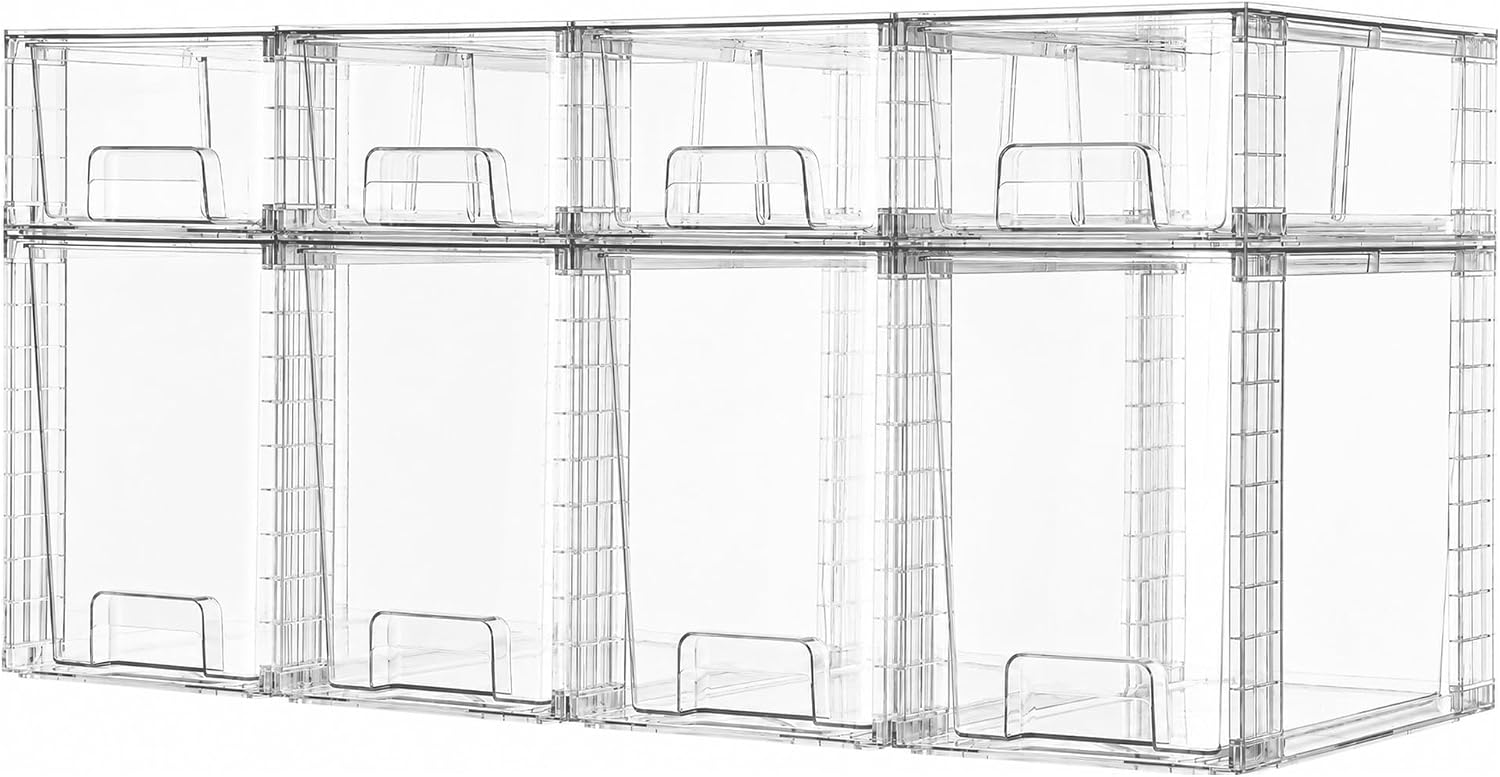 Clear Stackable Storage Drawers - 4-Pack - Image 16