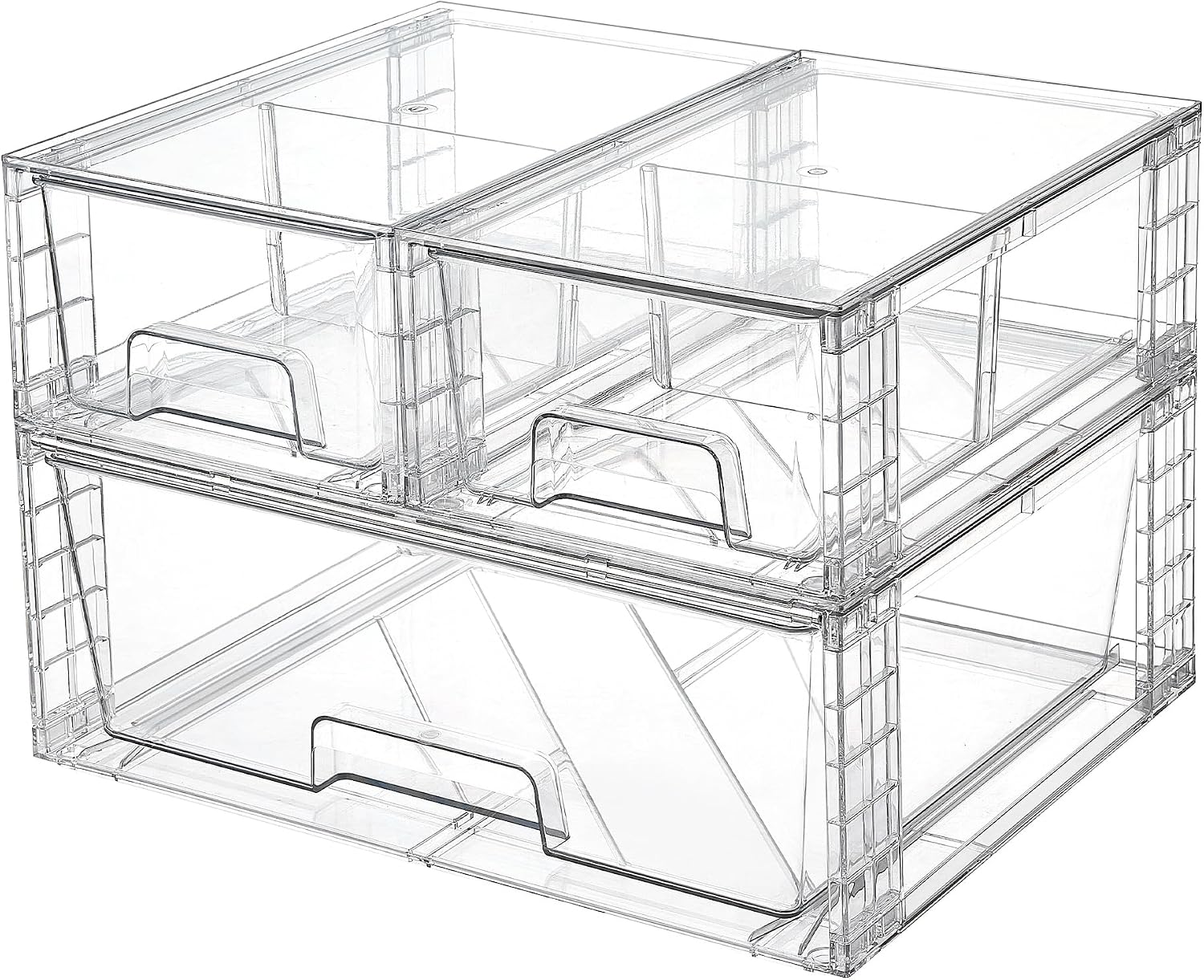 Clear Stackable Storage Drawers - 4-Pack - Image 14