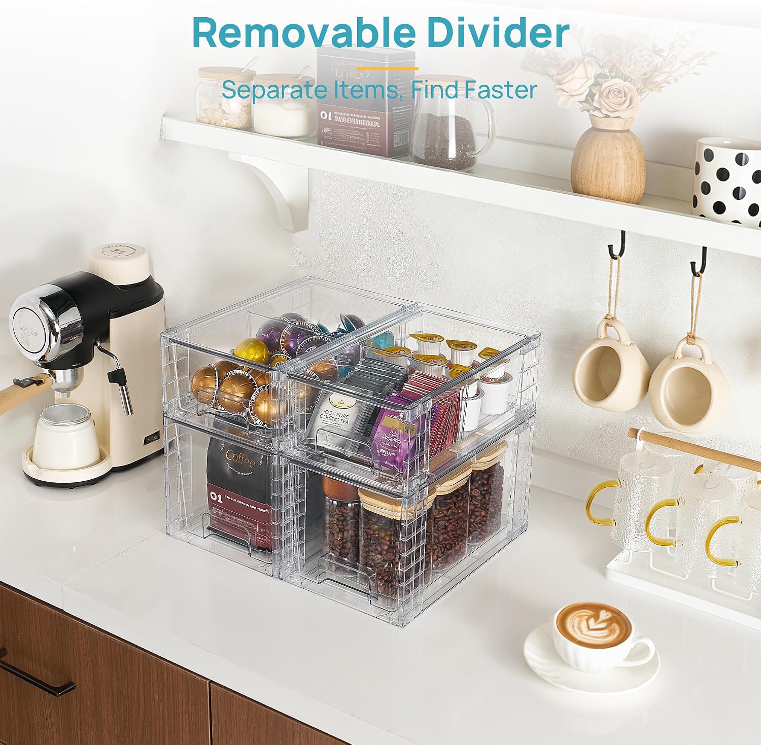 Clear Stackable Storage Drawers - 4-Pack - Image 7