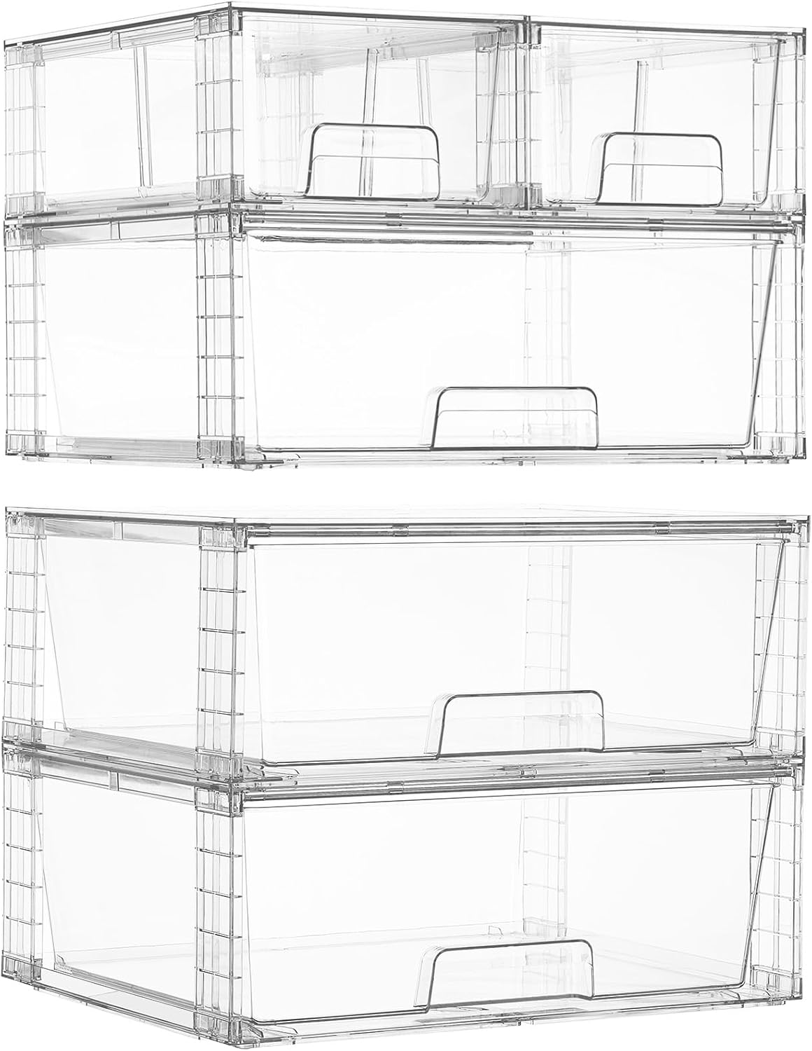 Clear Stackable Storage Drawers - 4-Pack - Image 20