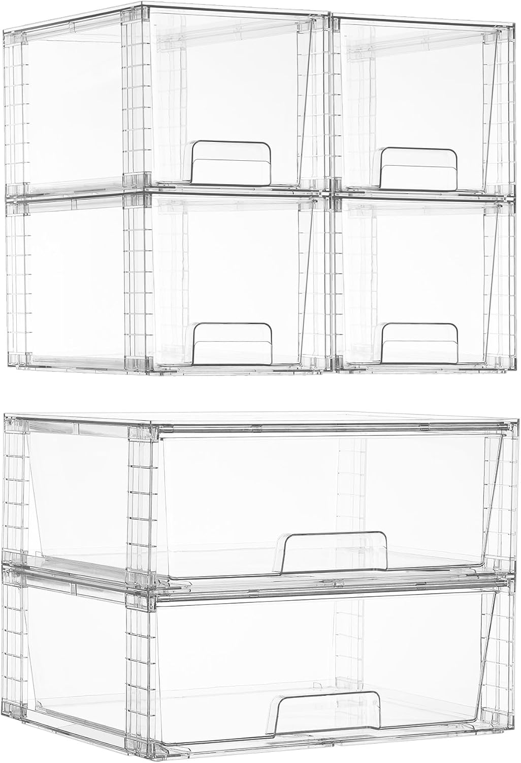 Clear Stackable Storage Drawers - 4-Pack - Image 21
