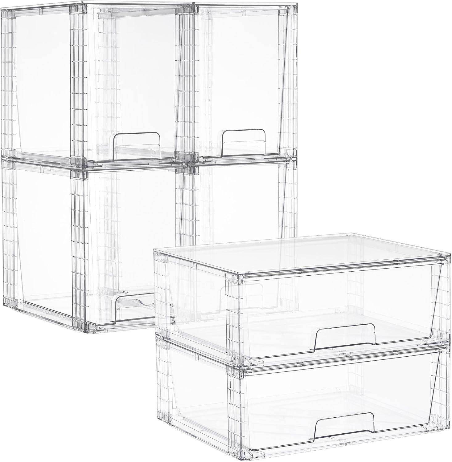 Clear Stackable Storage Drawers - 4-Pack - Image 12