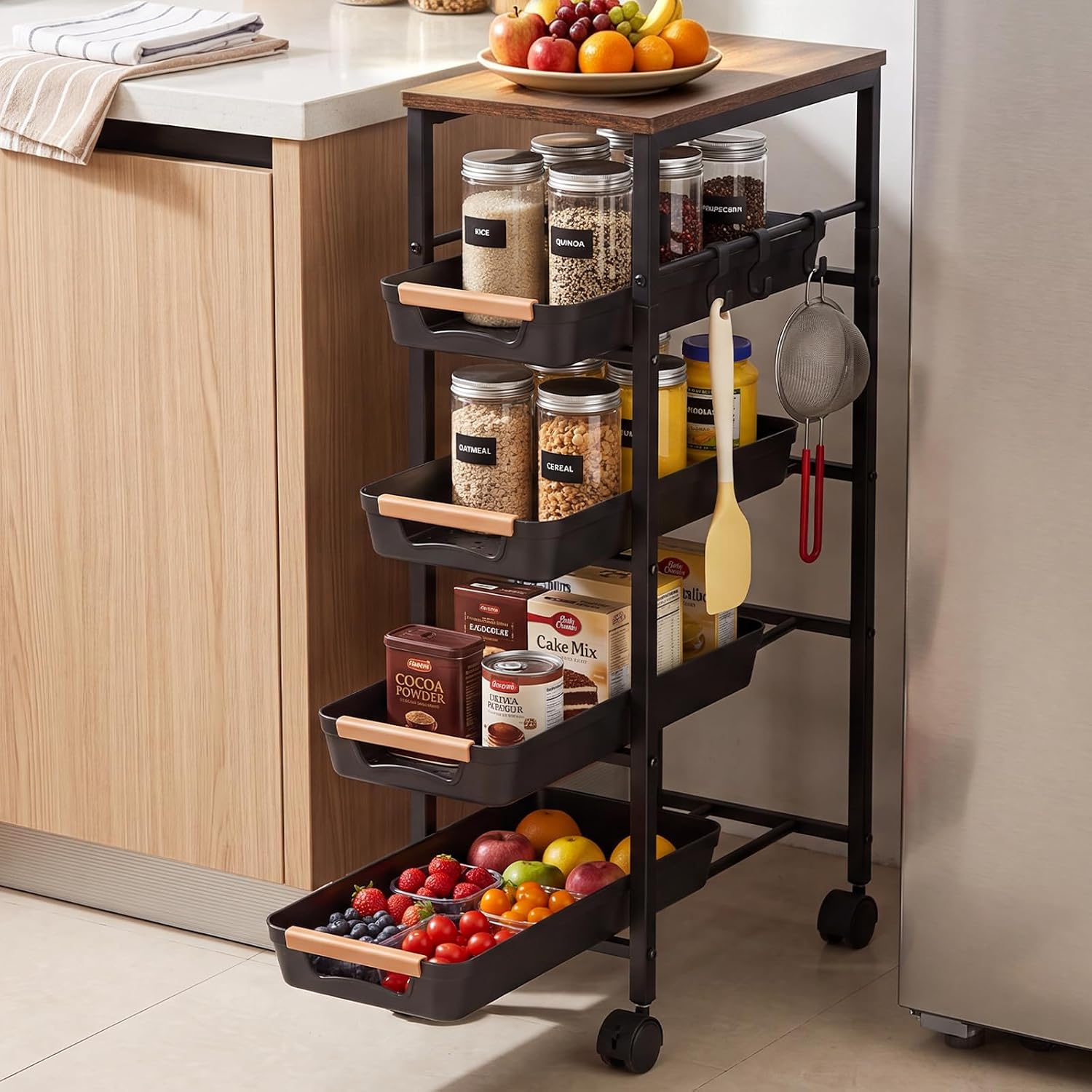 White 5-tier Rolling Cart - Image 10