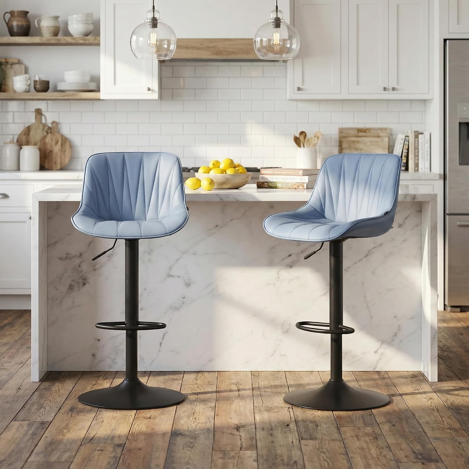 Dark Brown Swivel Bar Stools - Two - Image 12