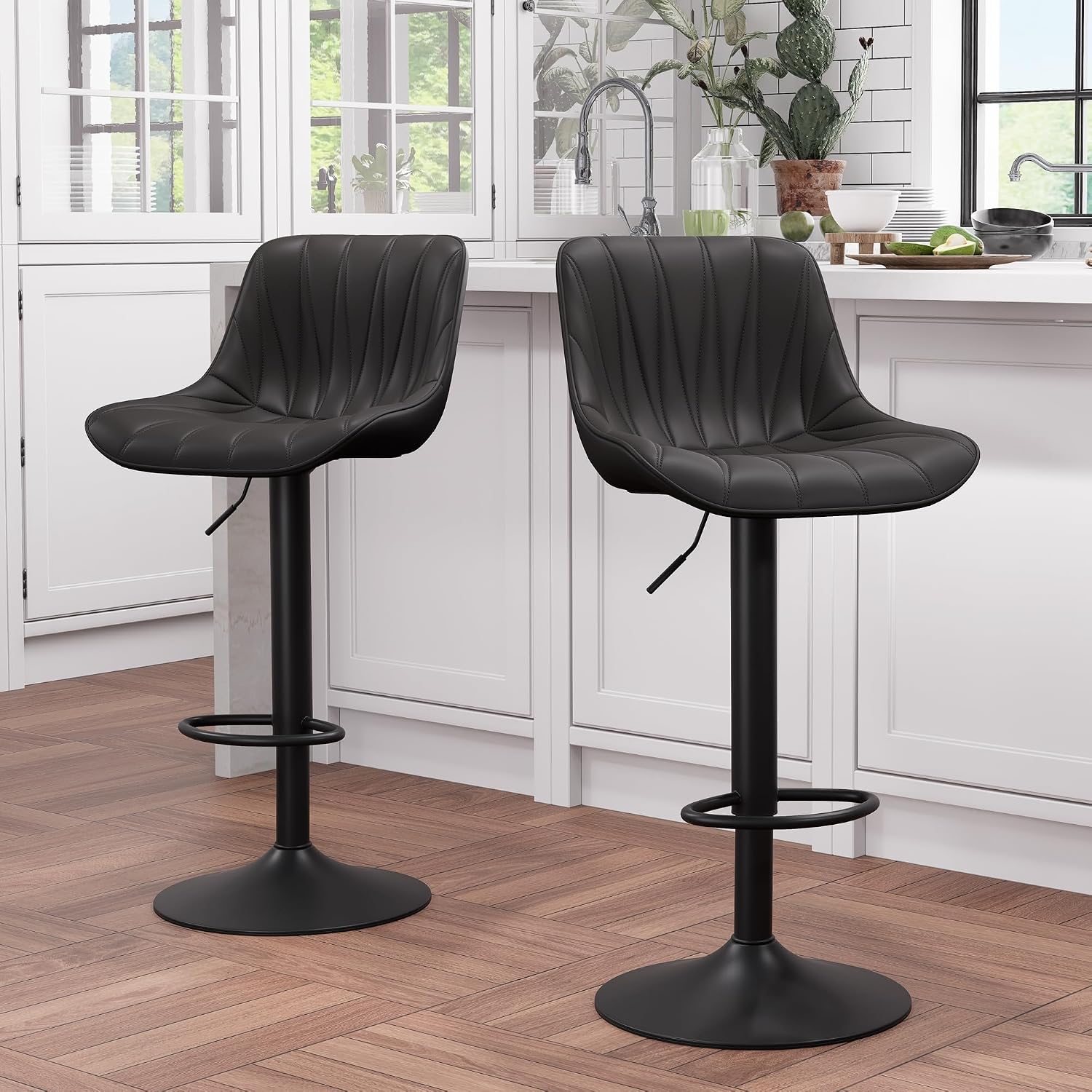 Saffron Faux Leather Bar Stools - Image 18