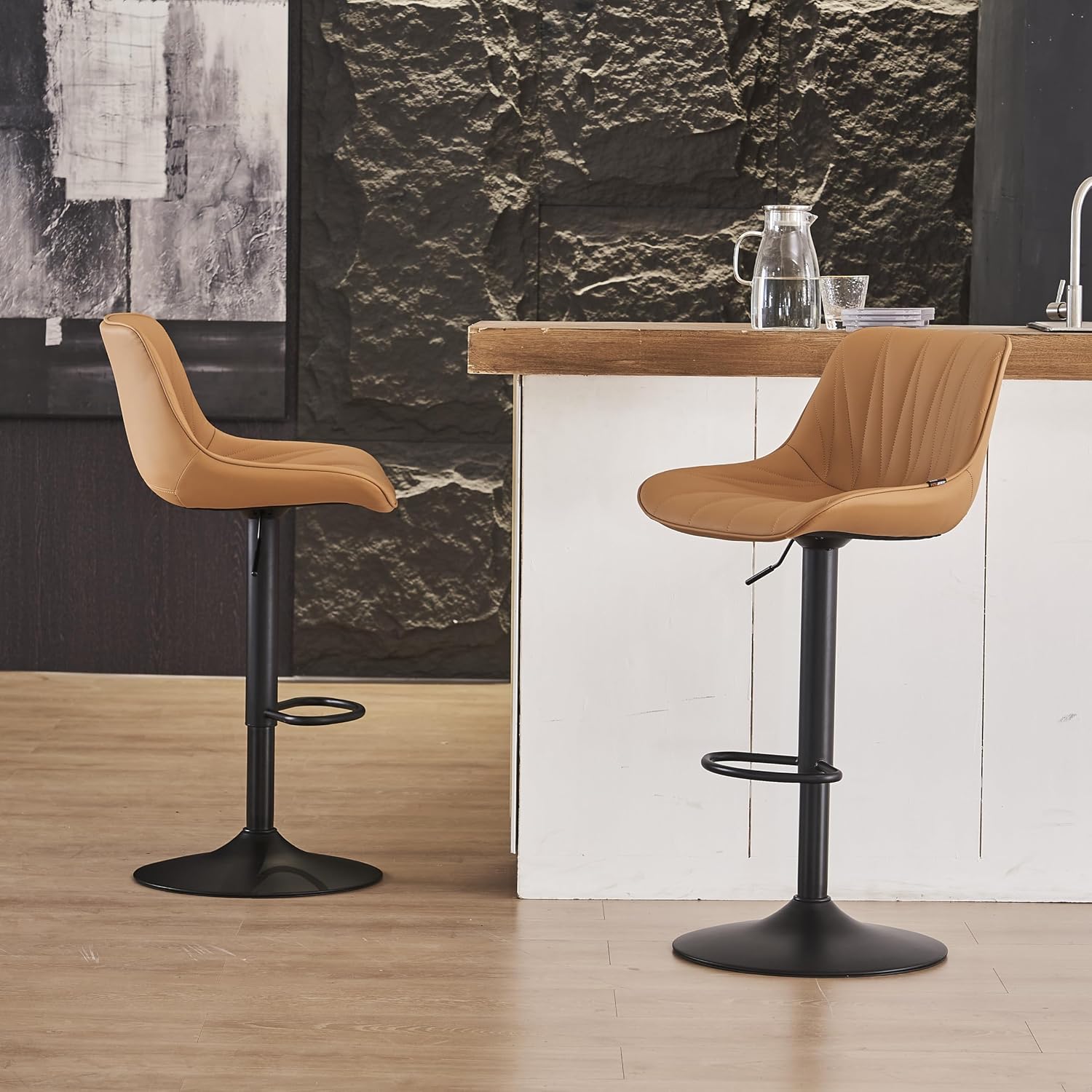 Saffron Faux Leather Bar Stools - Image 10