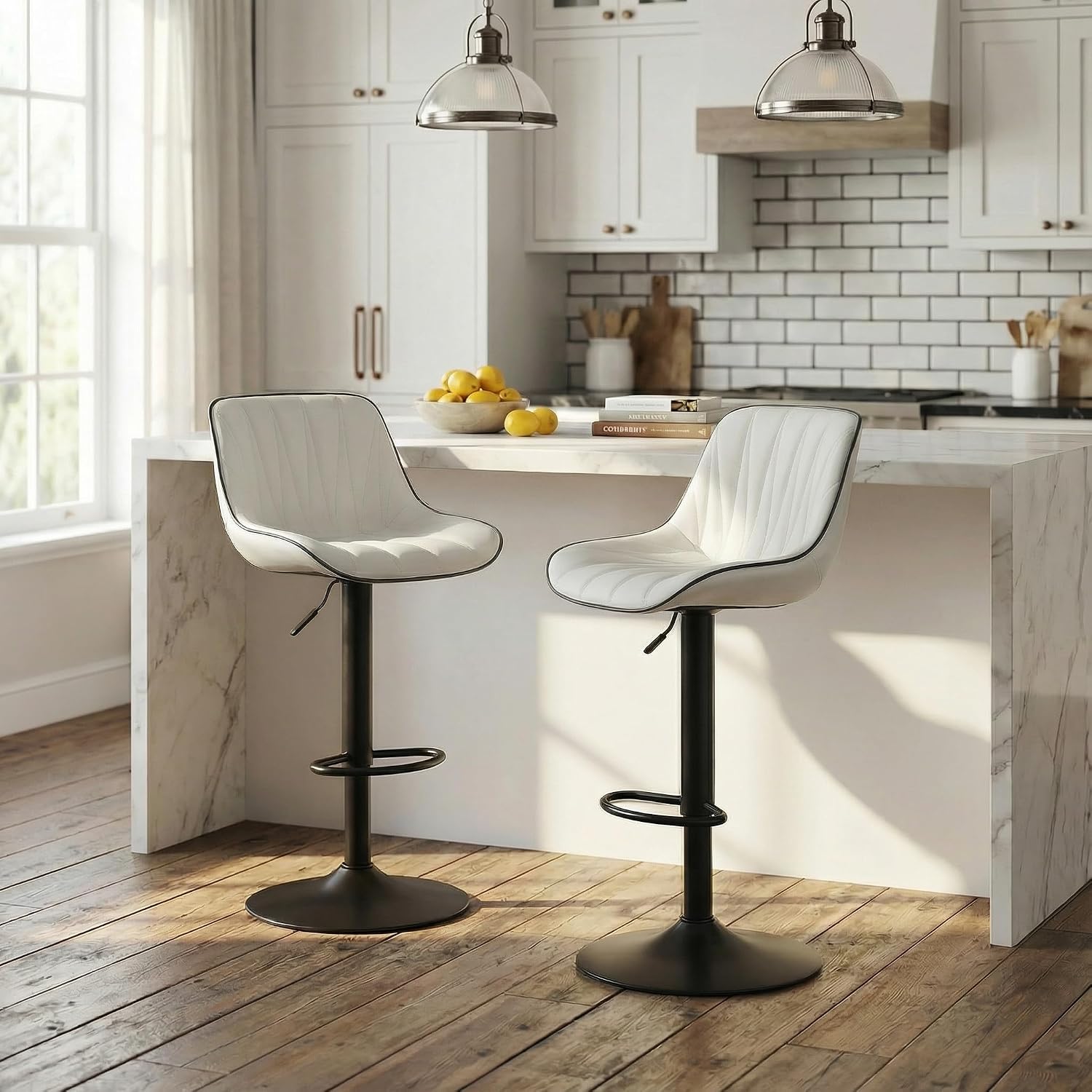 Saffron Faux Leather Bar Stools - Image 15