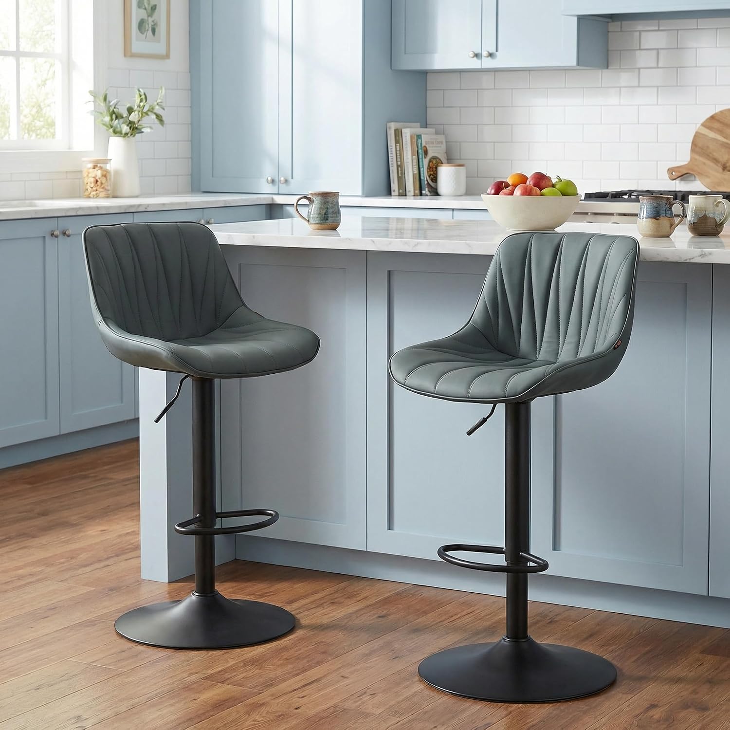 Saffron Faux Leather Bar Stools - Image 16